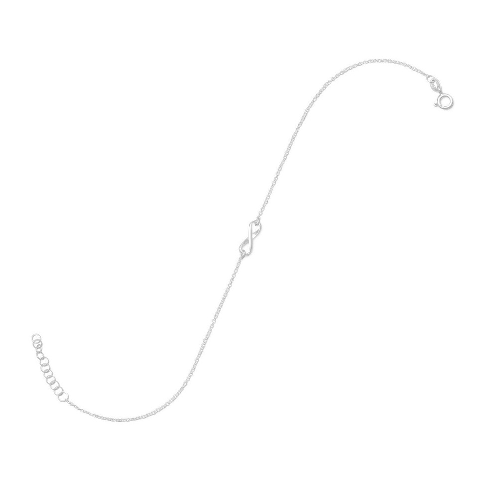 ♾ Infinity Symbol Anklet in Sterling Silver